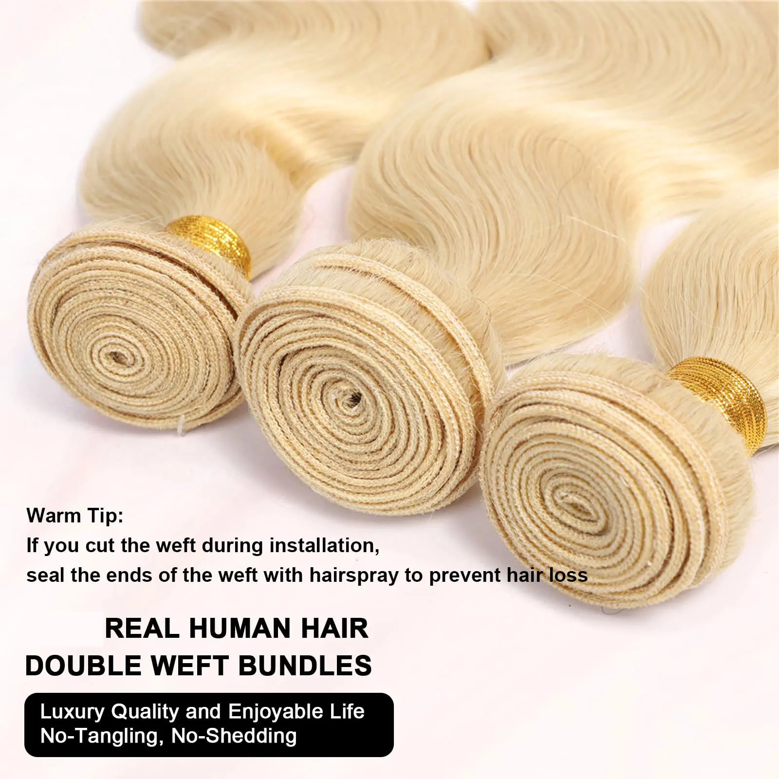 613 Blonde Bundles Body Wave 1/3/4 Bundles Human Hair Honey Blonde Human Hair Bundles Remy Hair Brazilian Raw Extensions 10-30 Inch