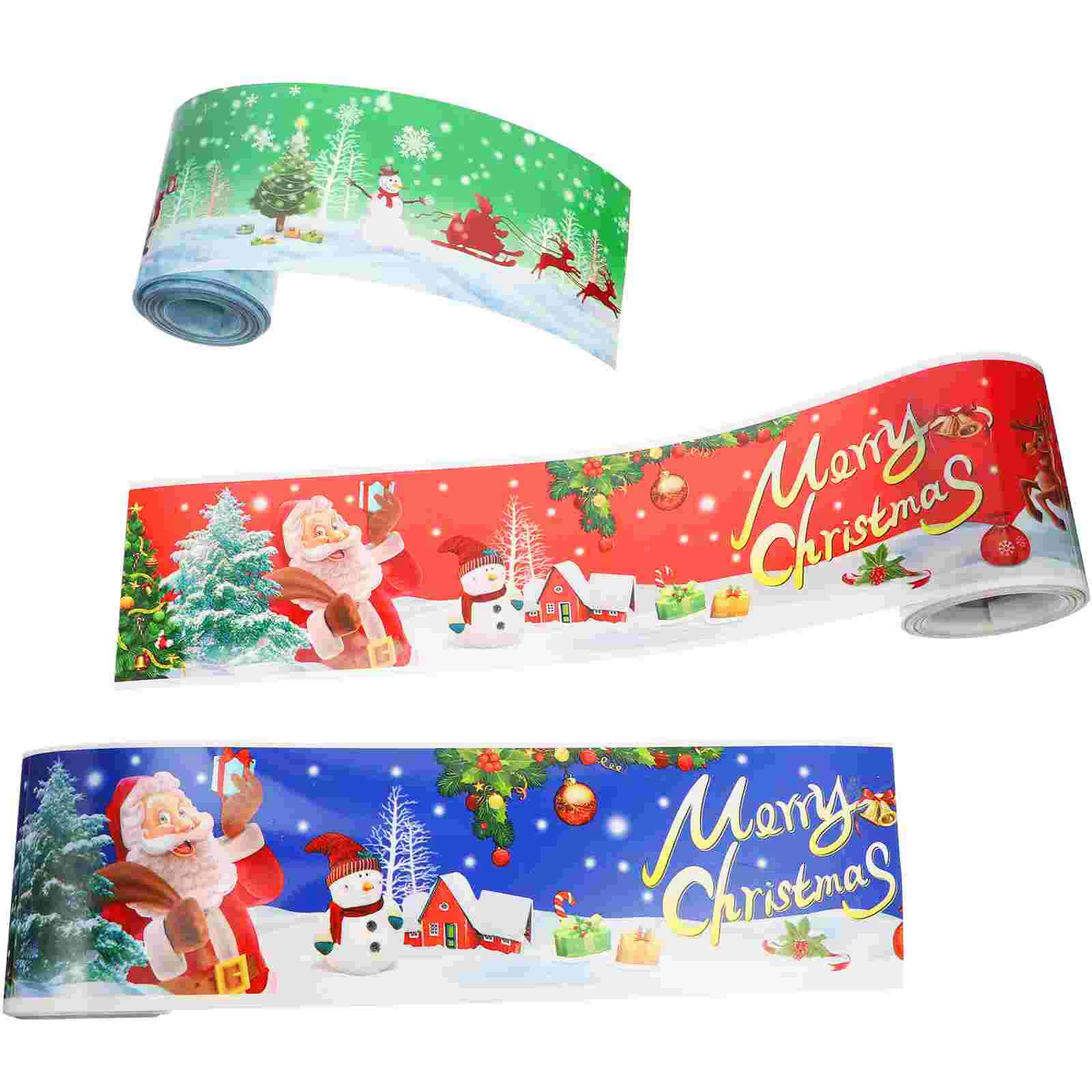 3 Rolls Cake Christmas Border Mousse Decor Surrounding Edge Cupcake Wrappers