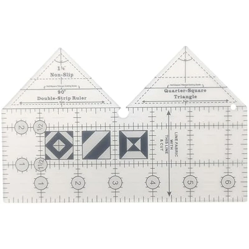 A60F-4PCS Quilting Rulers,Shaped Acrylic Sewing Ruler Quilting Templates,Sewing Ruler Ruler For DIY Crafts 6-18 Inch