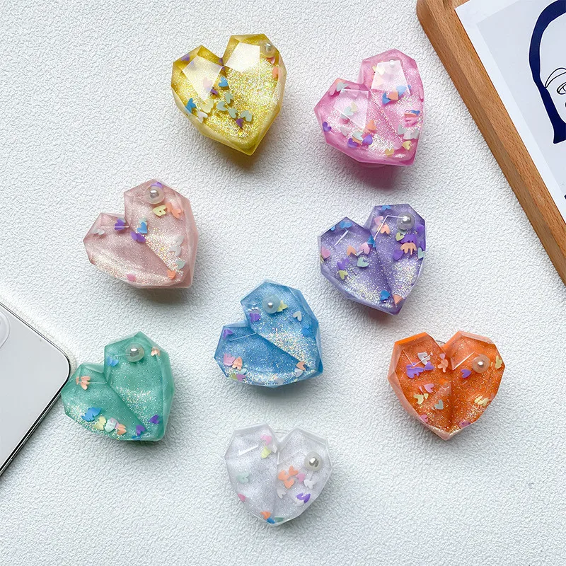 

Матовая подставка-держатель для телефона Quicksand Love Glitter с эффектом песка, складная, для iPhone 16/17, аксессуар для телефонов Xiaomi