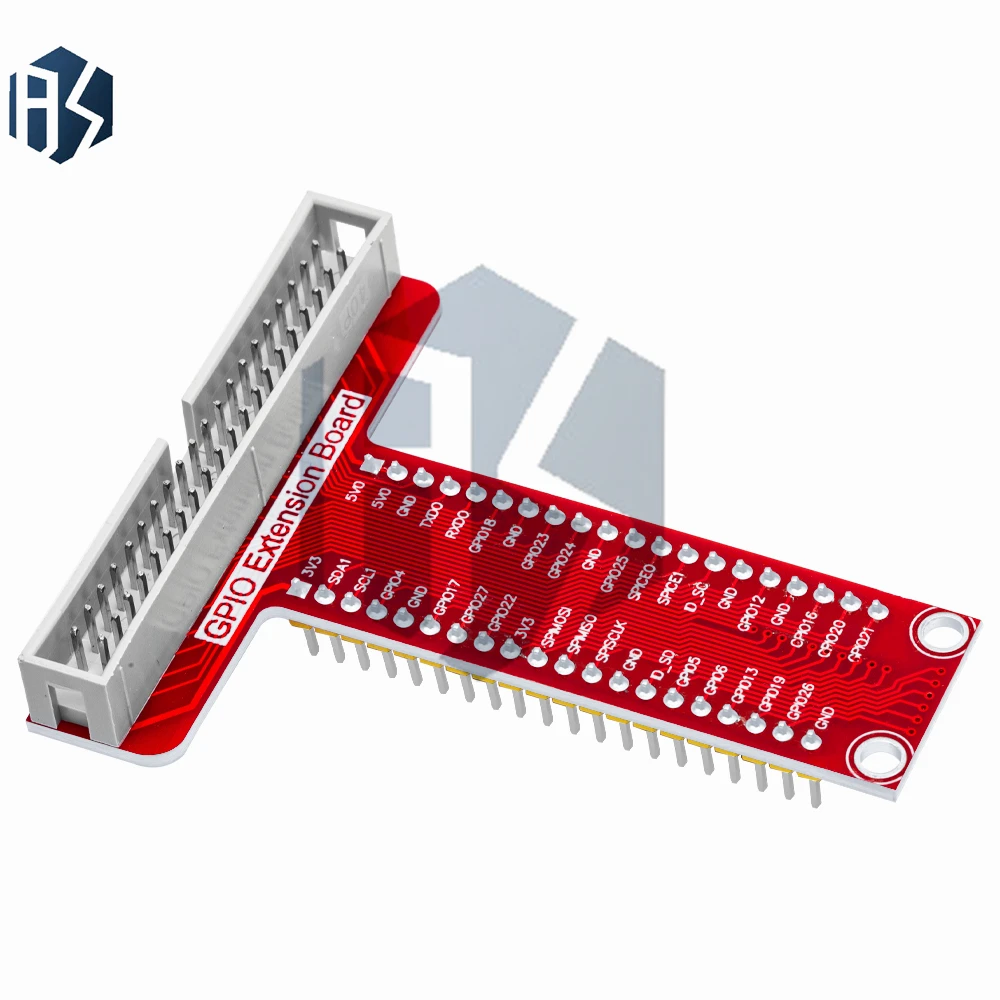 Placa de expansión GPIO Breakout en forma de T con cable plano de cinta de 40 pines de 20 cm – Compatible con Raspberry Pi 2/3 Modelo B/B+
