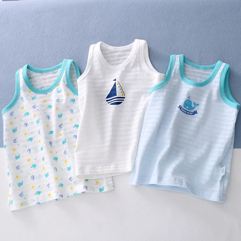 ZOETOPKID 3pcs/lot Baby Tank Tops Summer Cotton Bamboo Kids Underwear Children's Vest Toddler Underwear Baby Crop Top Clothing