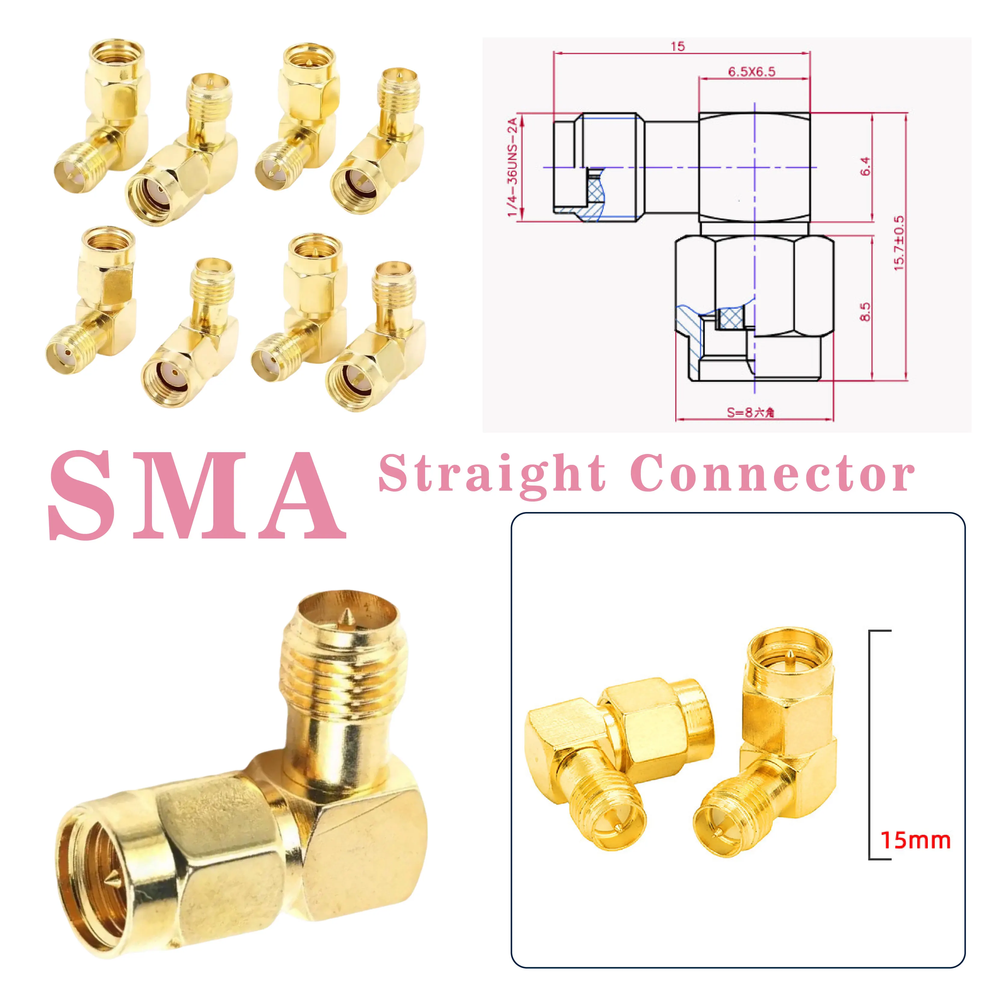 

RP SMA To RP SMA Male Female Adapter Coax Coupling Nut Barrel Converter