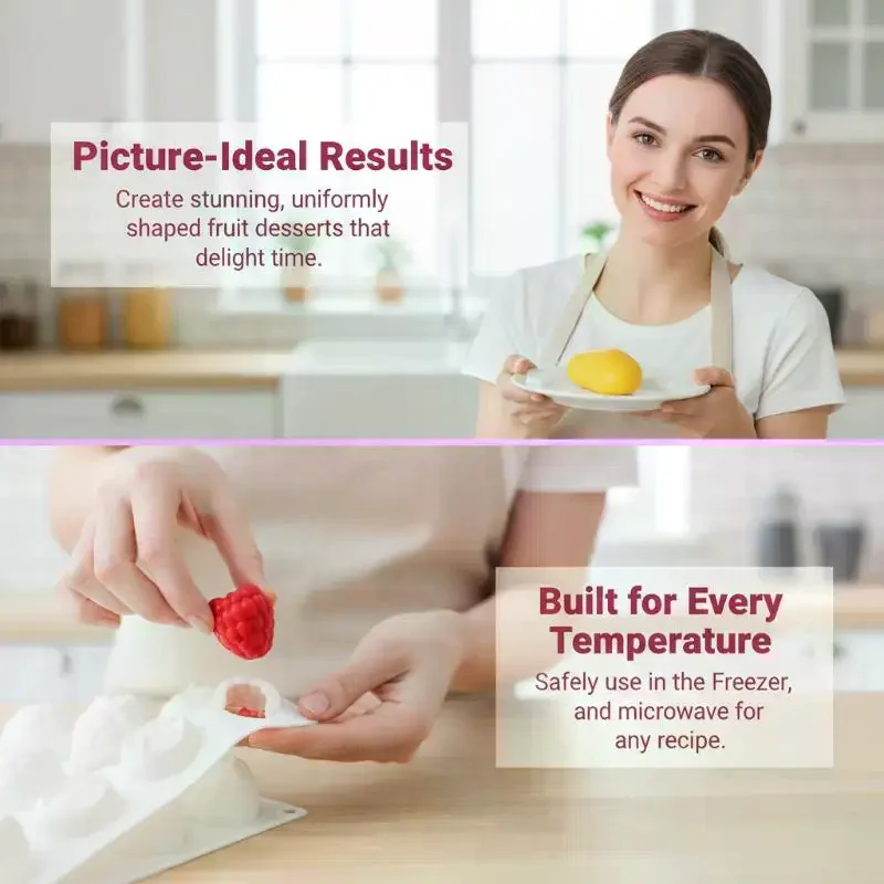 Mousse Cake Mold Silicone Baking Mold Fruit Series Hami Melon Lychee Blueberry Grape Chocolate Mold French Dessert DIY