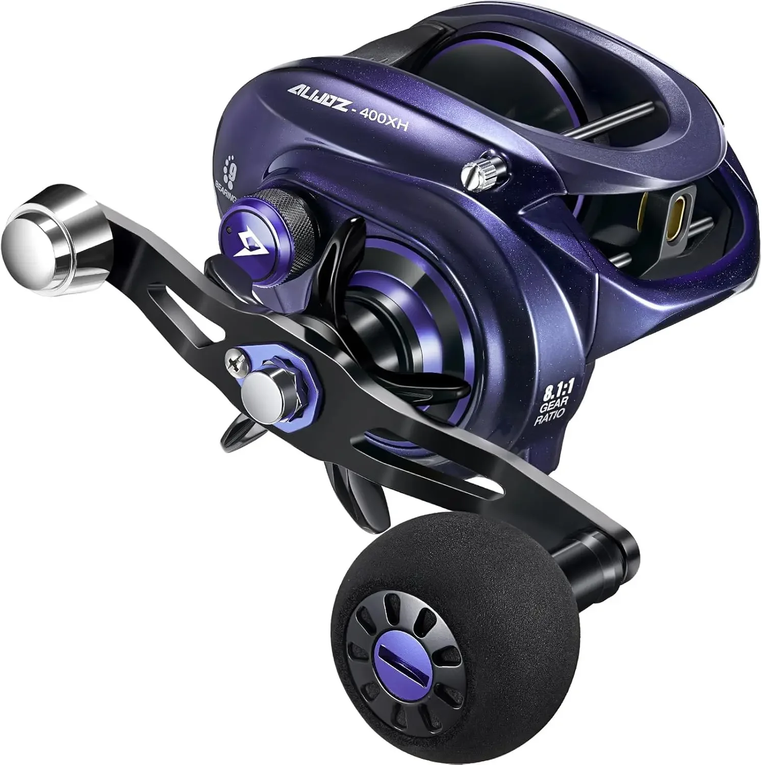 400 Baitcaster Fishing Reel,38Lbs ลากสูงสุดกรอบอลูมิเนียม Baitcasting Reel, มีให้เลือก 6.6:1/8.1:1 Gear Ratio,Freshwat