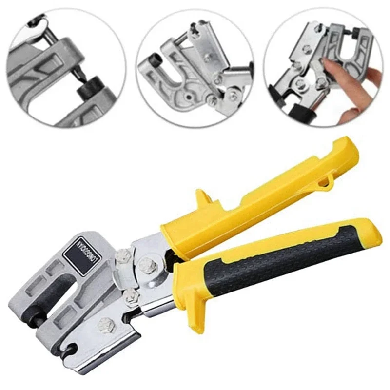 Metal Stud Crimper Aluminum Alloy Ceiling Punching Pliers Plaster Drywall Tools  Fastening Metal Double Handed Keel Pliers