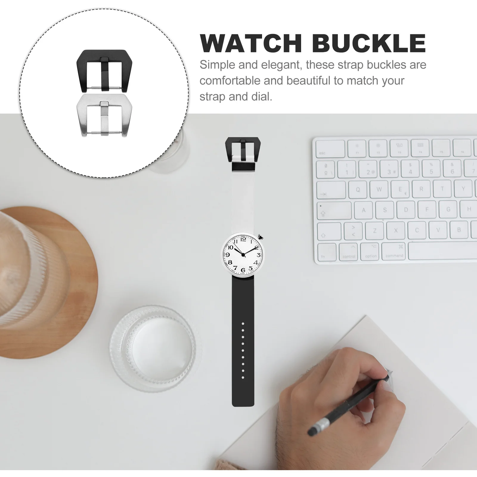 

2Pcs Stainless Steel Watch Buckles High Gloss Replacement Buckles for Watch Strap Accessories Buckle Straps Buckle Straps