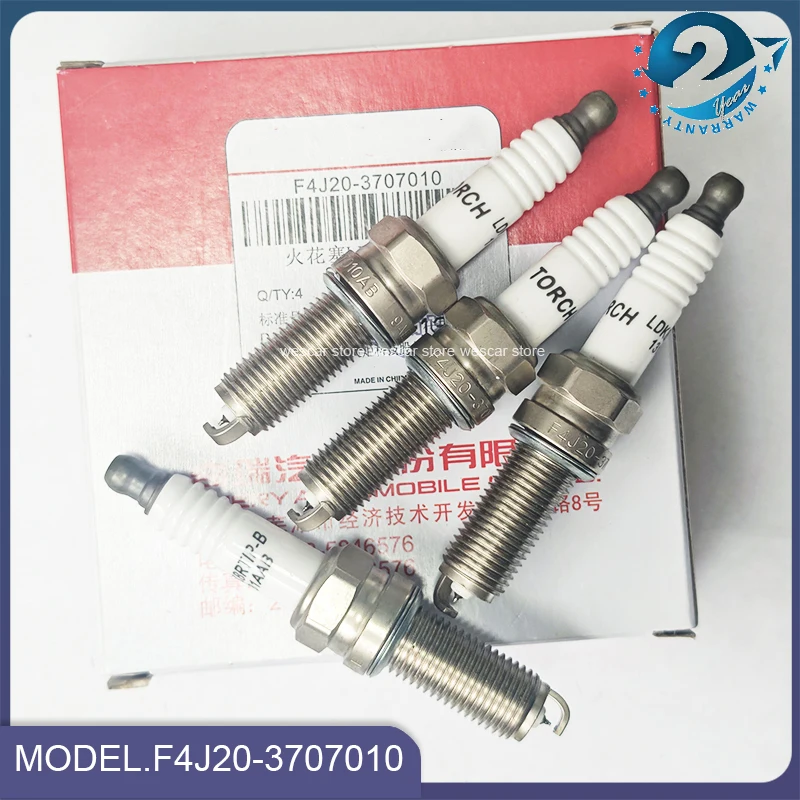 4pcs/set Original Spark Plugs F4J20-3707010 for CHERY Tiggo 8/9,Tiggo 8 Max drive,Arrizo 8,Exeed VX,RX,TXL 2.0T