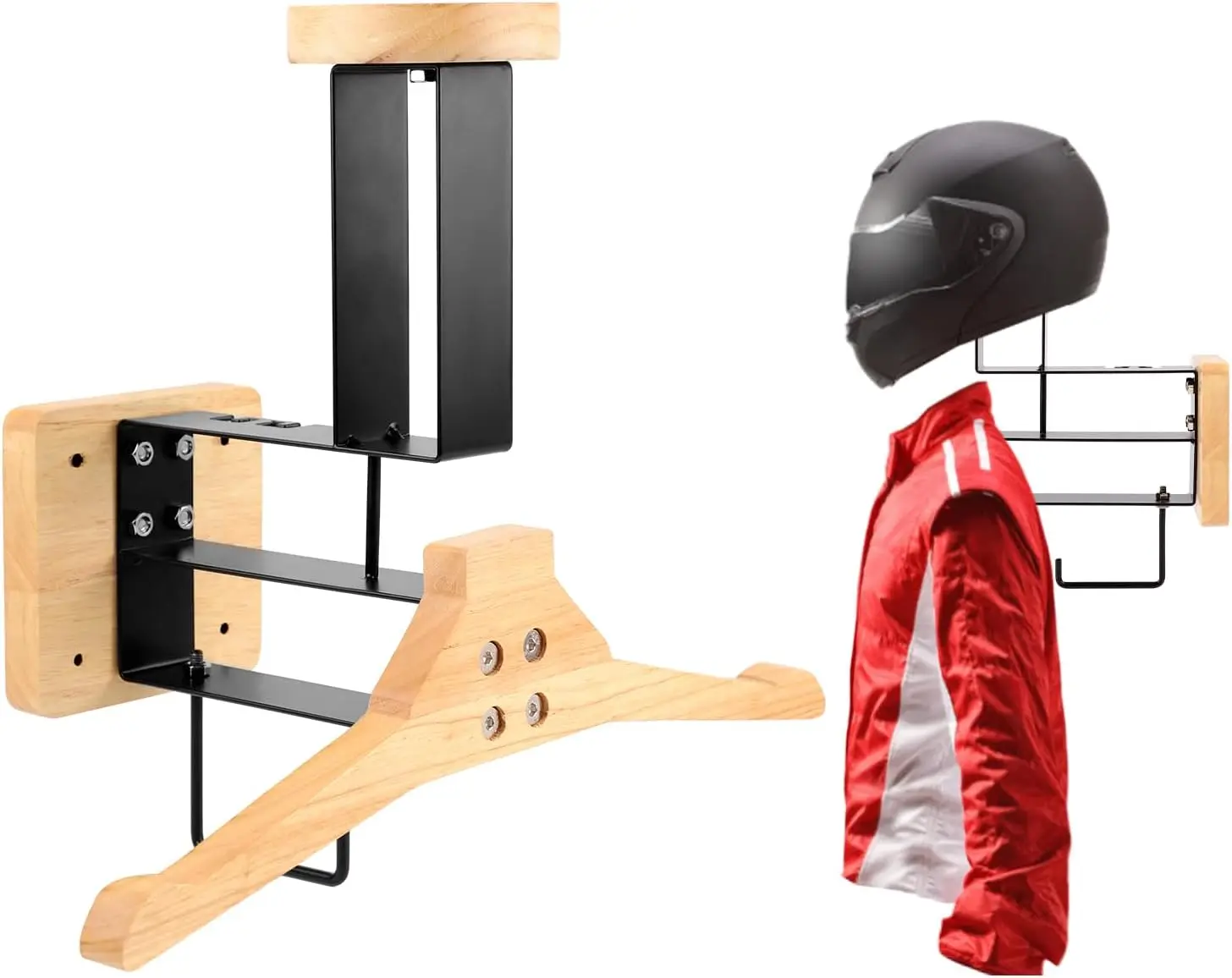 

Держатель для мотоциклетного шлема с настенным креплением и деревянным крючком для вешалки Стойка для витрины шлема для шлемов и спортивного оборудования