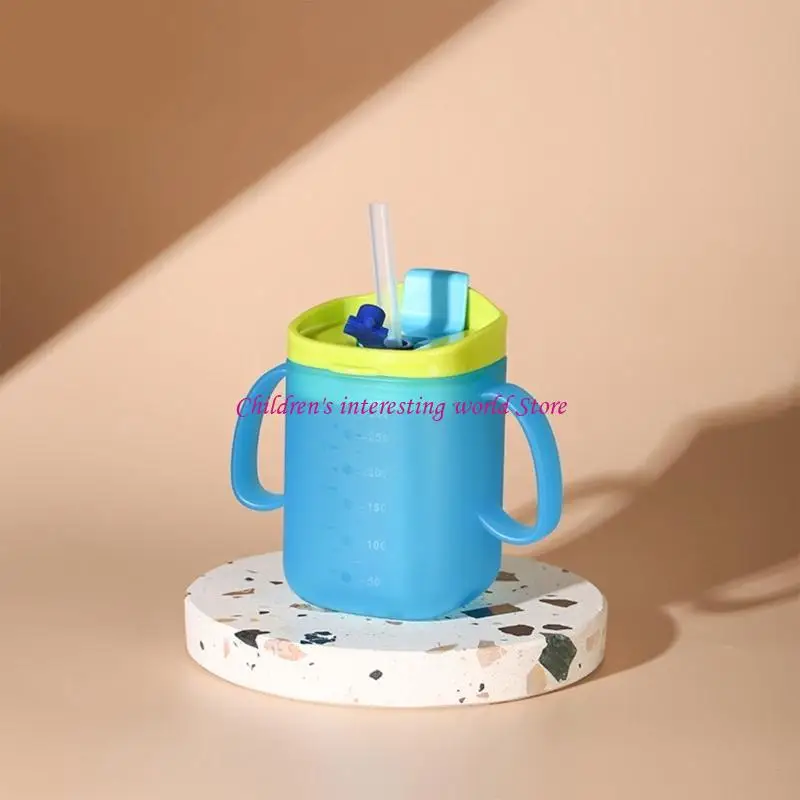 밀짚 & 씰 뚜껑 실용적인 어린이 우유 마시는 친절한 어린이 밀크 컵 425f