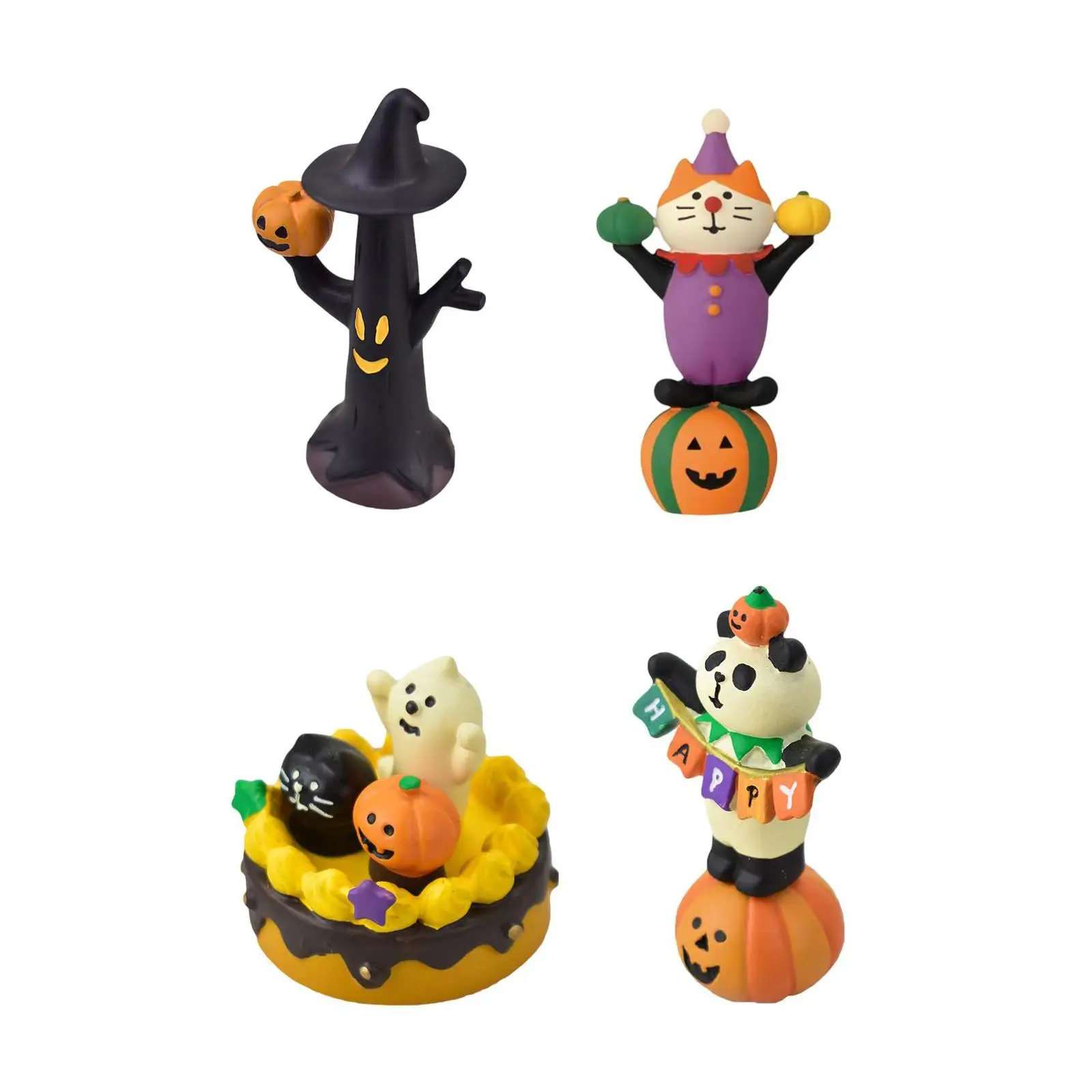 Halloween Figurine Resin Wear Resistant Halloween Decoration Decorative Statue for Porch Home Festival Indoor Outdoor Farmhouse