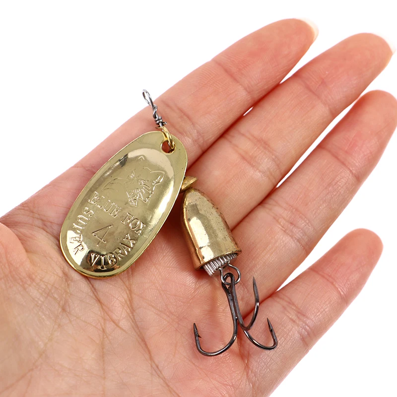 1PC Blade Rotating Spinner Metal Lure Brass Hard Artificial Spoon Bait Copper Freshwater Creek Trout Fishing Tackle