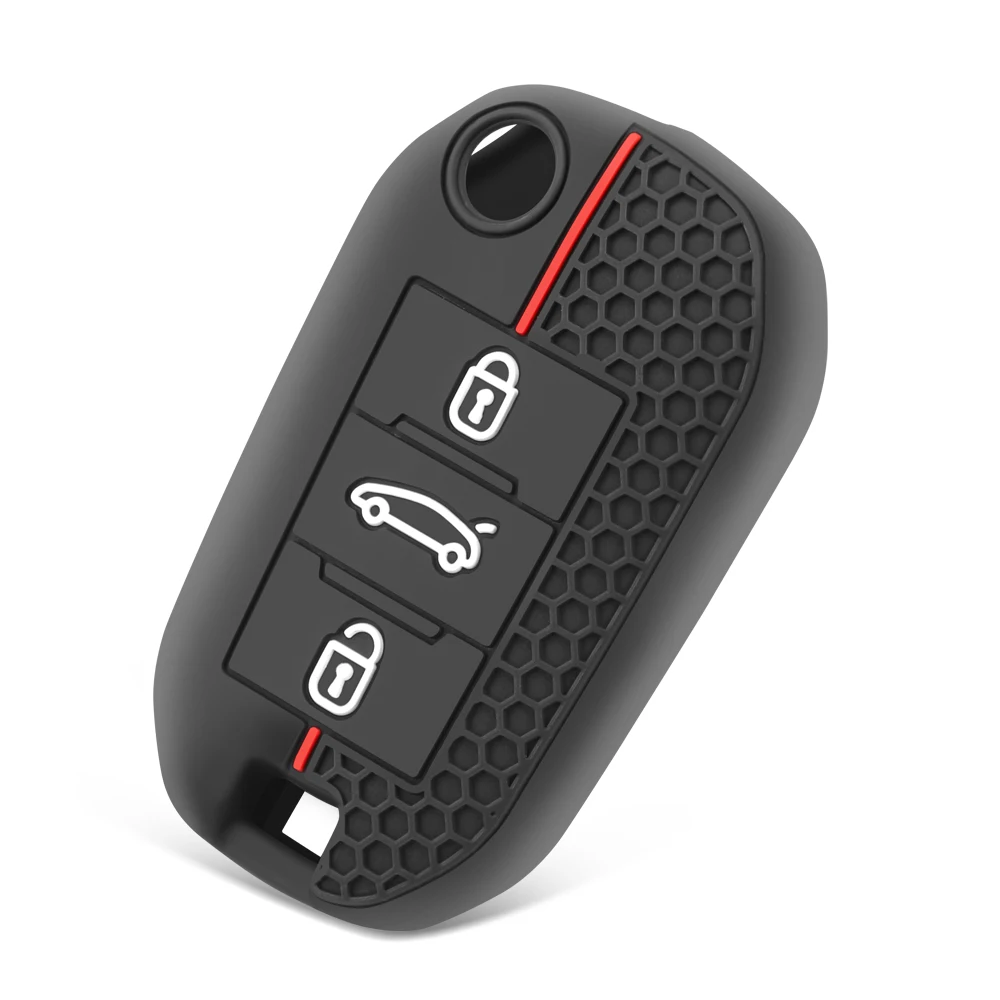 For Peugeot 508 301 2008 3008 408 For Citroen C4 CACTUS C5 C3 C4L Remote Car Key Shell Case Silicone Cover Bag 3 Buttons