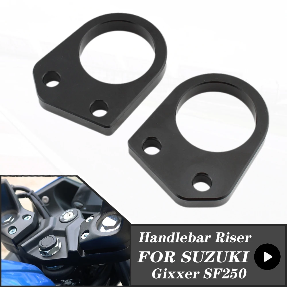 FOR SUZUKI Gixxer SF250 250SF 2020- Motorcycle Handlebar Riser Spacer Clamp HANDLE BAR Lifting 10mm Black Aluminum Gixxer SF 250