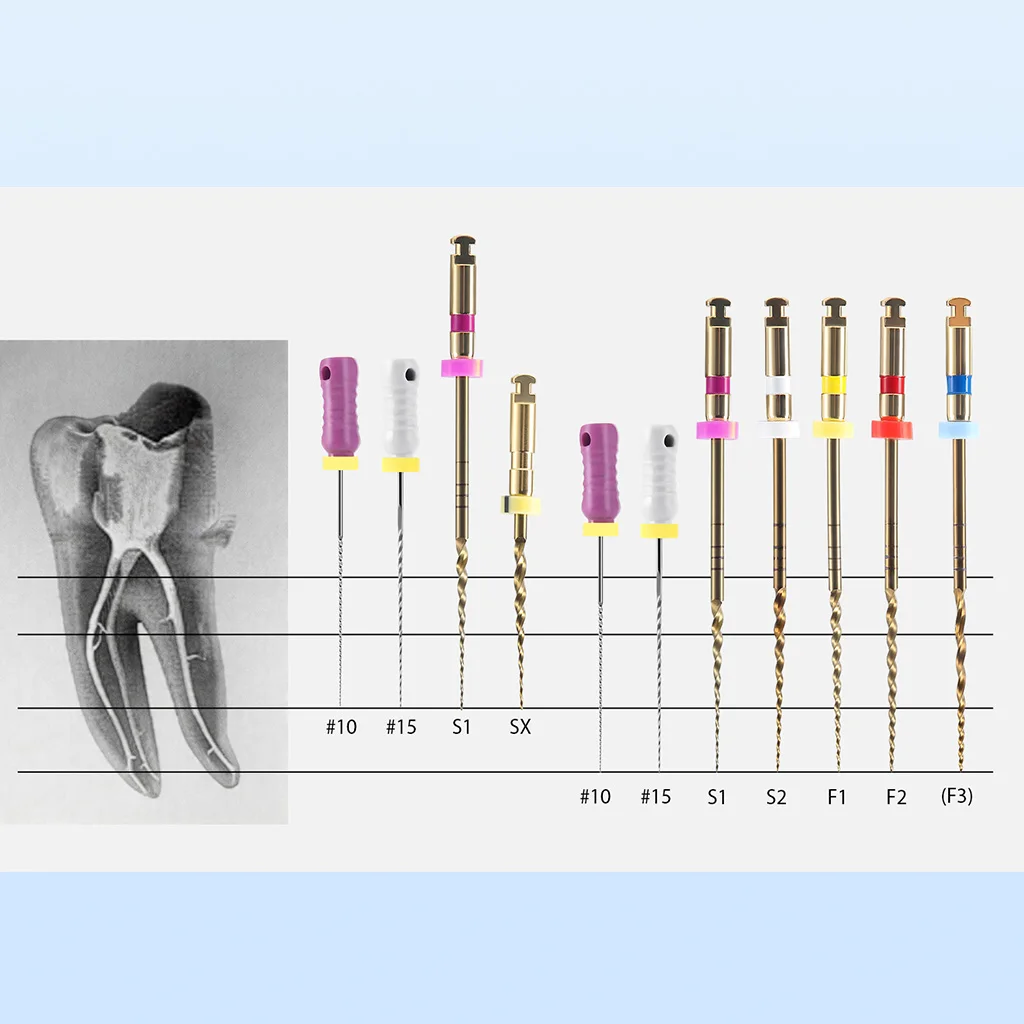 Dental Gold Flexible Feilen Endo Endodontische Wurzelkanal-Rotationsfeilen 21/25/31mm für Motoranwendung NiTi Zahnmedizinische Instrumente AZDENT – Detail 19