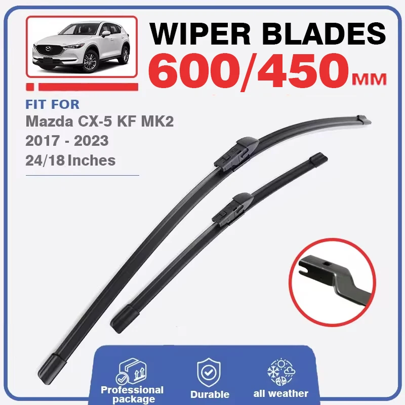 Wiper Blades Set For Mazda CX5 CX-5 CX 5 KF MK2 Front Rear Windshield Windscreen Wiper Window 2017 2018 2019 2020 2021 2022 2023