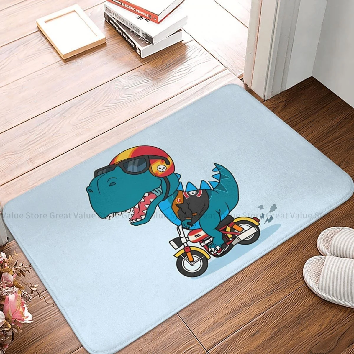 Dinosaur Animal Bedroom Mat Cool T-Rex Biker Doormat Kitchen Carpet Entrance Door Rug Home Decor