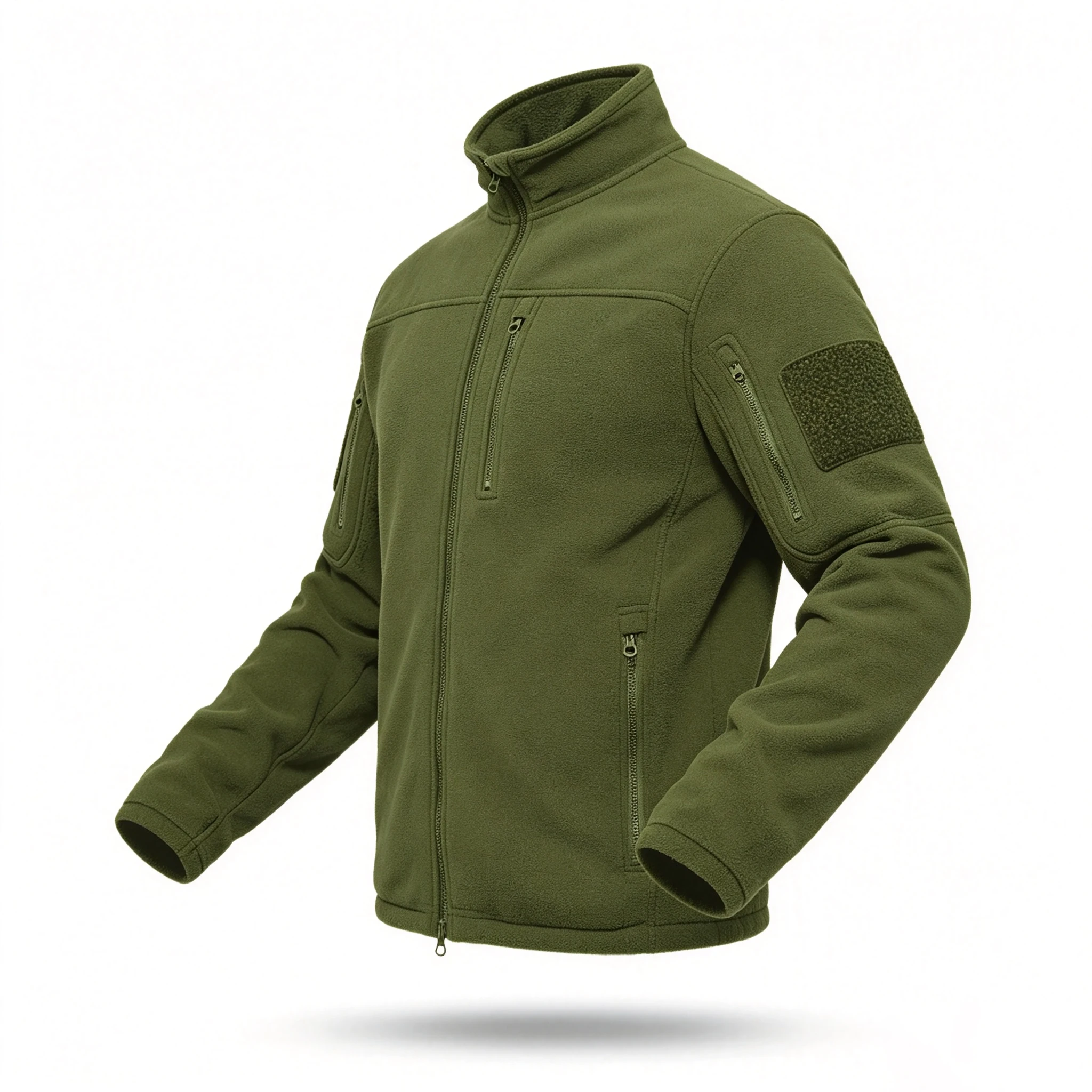 Herren Stehkragen Fleece Taktische Jacke Winter Warme Softshell Outdoor Wander- und Camping-Arbeitsjacke Locker Sitzende Sport-Oberbekleidung für Männer – Detail 3