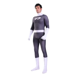 Hot Anime Danny Phantom Cosplay Costumes Danny Fenton Halloween Costume for Boys Spandex Zentai Jumpsuits Adults Bodysuit