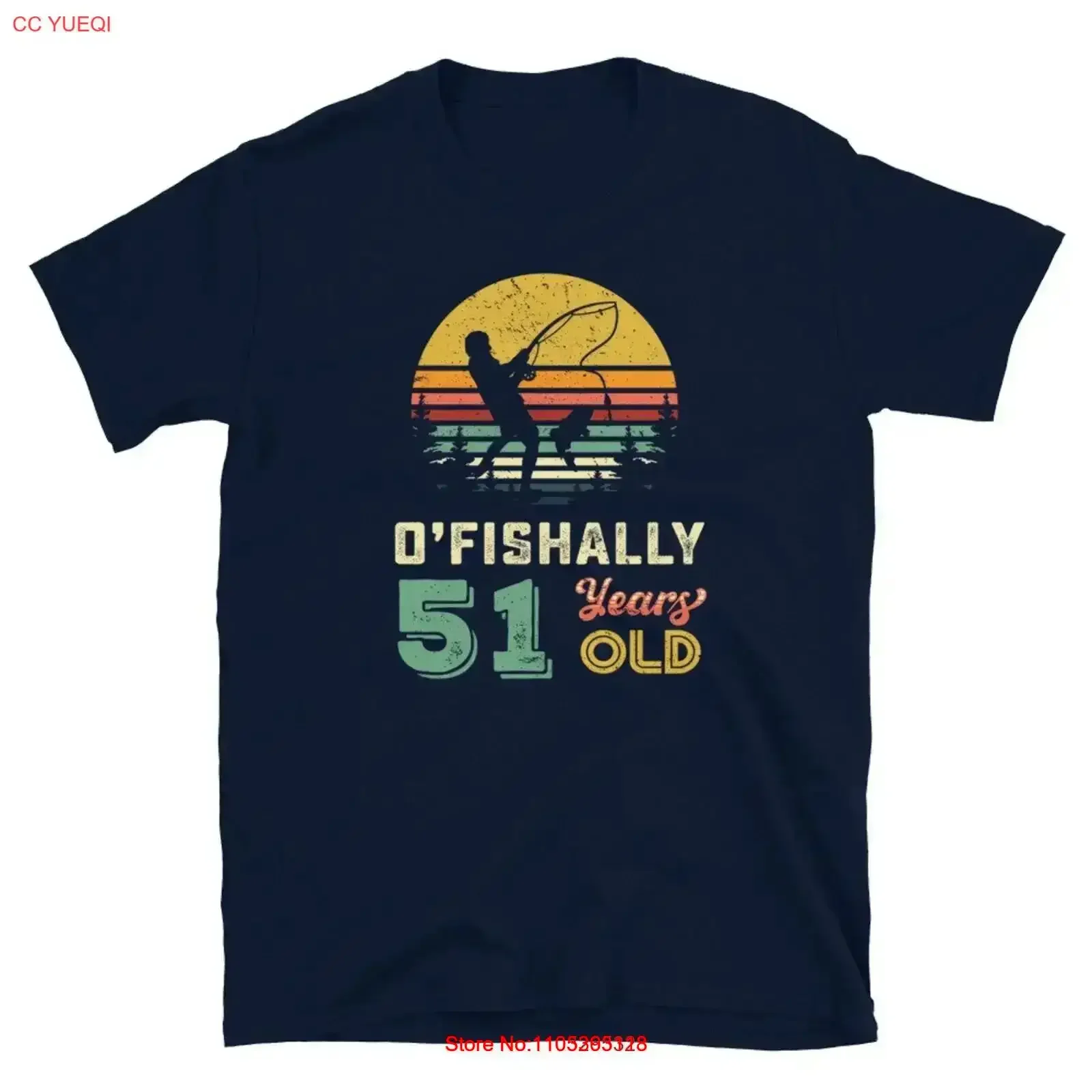 51 Year Old Fishing T Shirt 51st Birthday Turning Fisherman Unique s Lover For Men vintage Washed designer clothes Soft Stylish