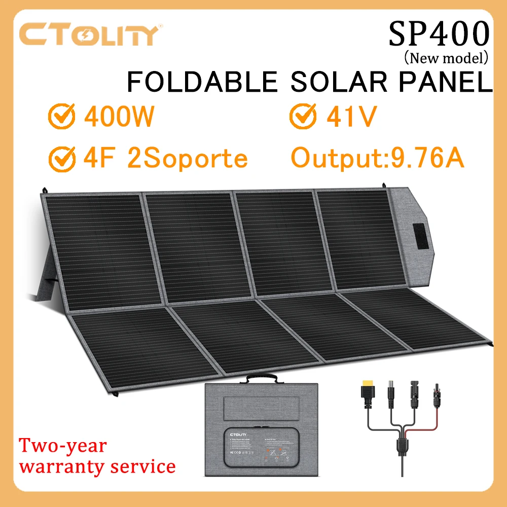 CTOLITY NEUES MODELL SP400 400W 41V FALTBARES SOLARPANEL PET+600D Material Geeignet für Outdoor-Solarstromgeräte-Sets