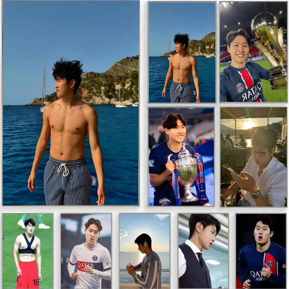 footballer midfielder L-Lee Kang-in Poster Classic Wall Art  Home Decor  Peel and Stick Unframed