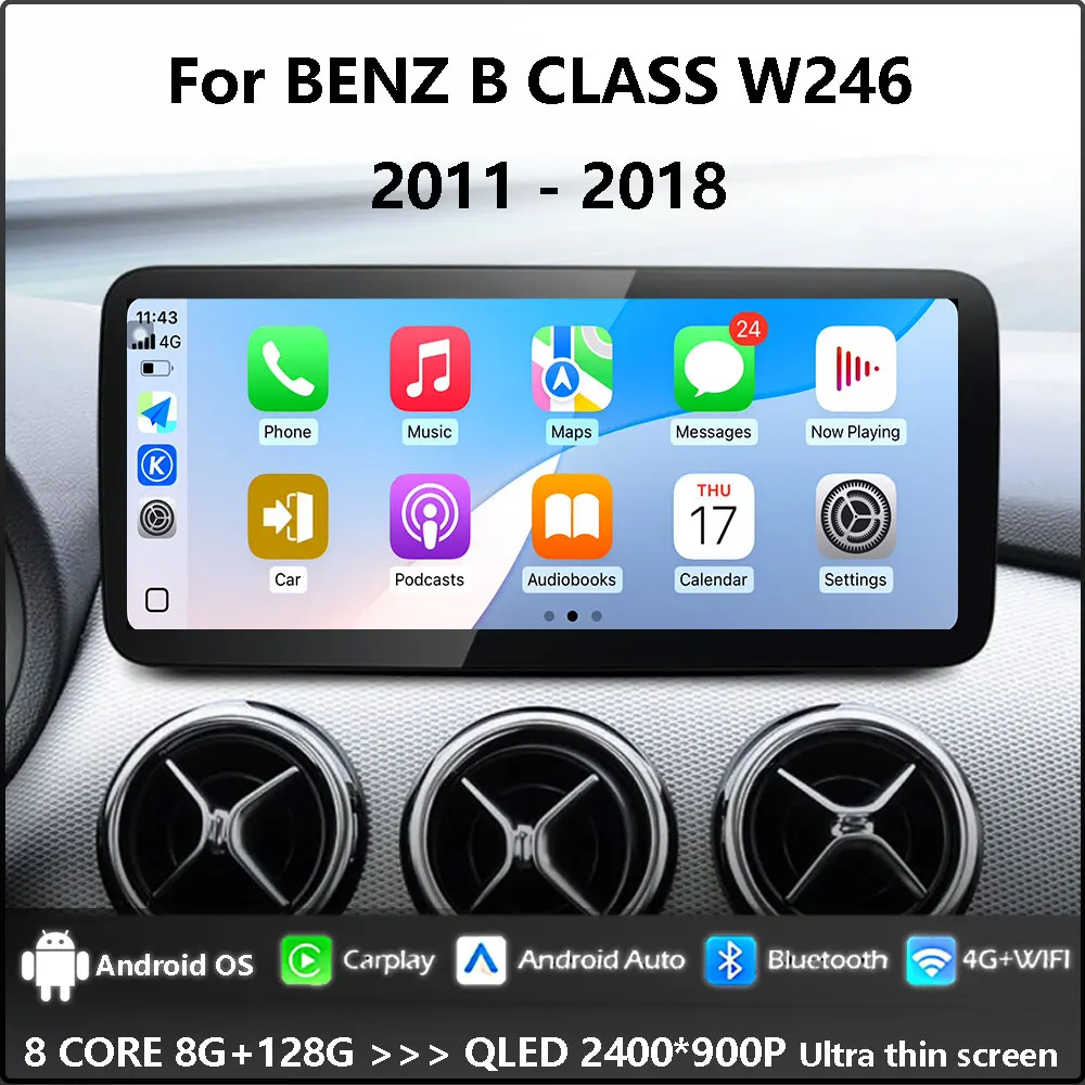 

Android 15 автоаксессуары автомобильный радиоприемник видео мультимедийный плеер для BENZ B CLASS W246 2011-2018 Carplay WiFi HD экран GPS Navi