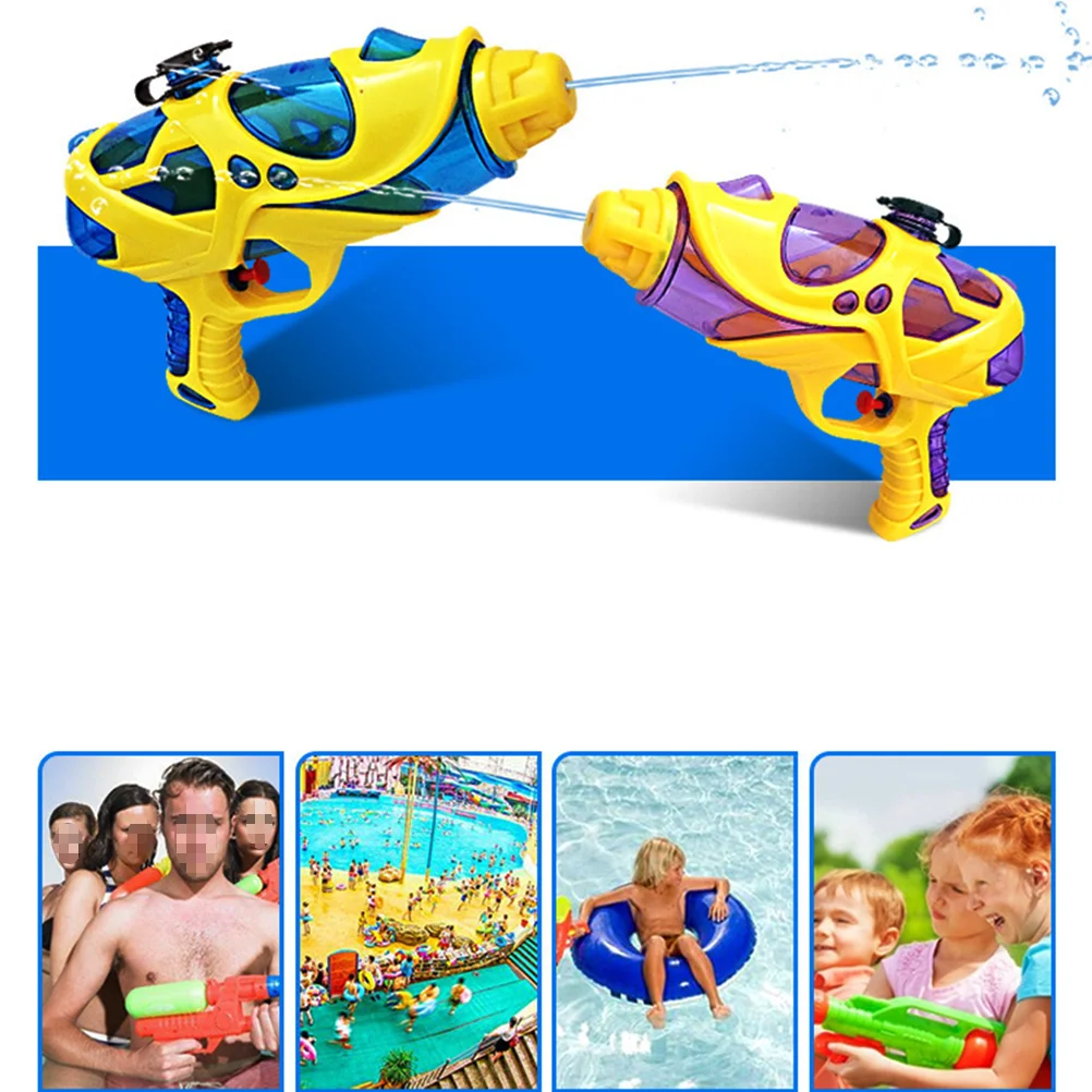 2pcs Children's 22cm Long Water Creative Water Toys Water Shooter Toys Summer Water Children Long Range(Purple+Blue)