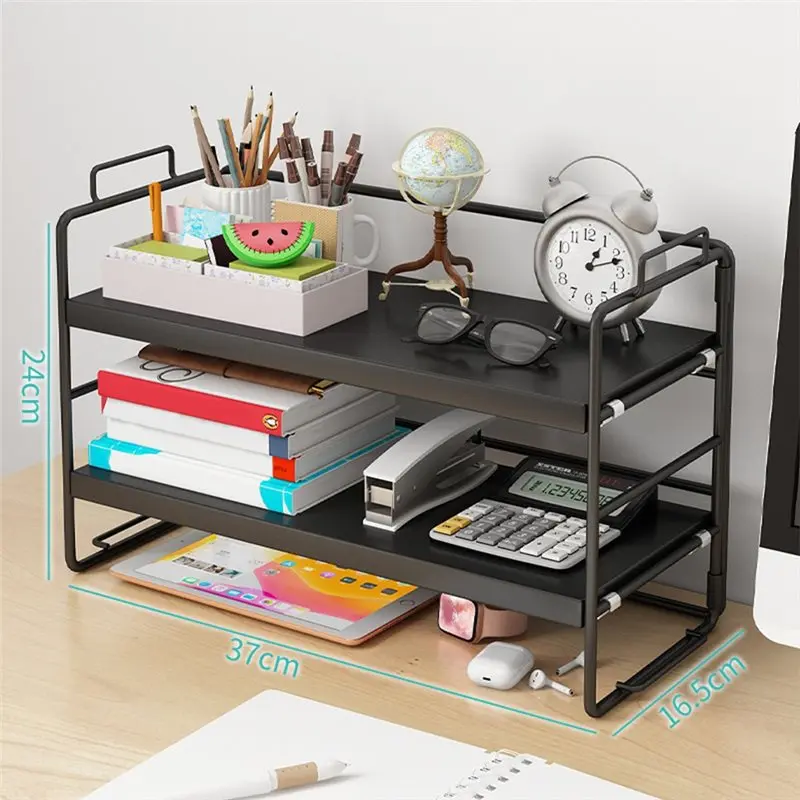【ALLOWANCE】Elegant Wooden Desk Shelf Organizer-Desktop Bookshelf And Storage Solution Versatile Design