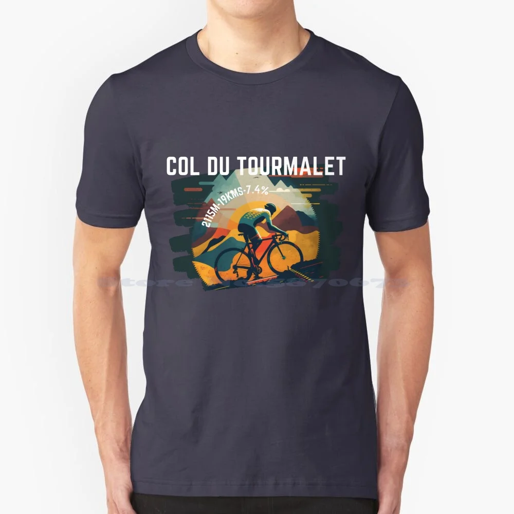 Col Du Tourmalet T Shirt 100% Cotton Tee Bike Cycling Bicicleta Vélo Mtb Btt Velo Ciclismo Cyclisme Cycle Col Du Tourmalet