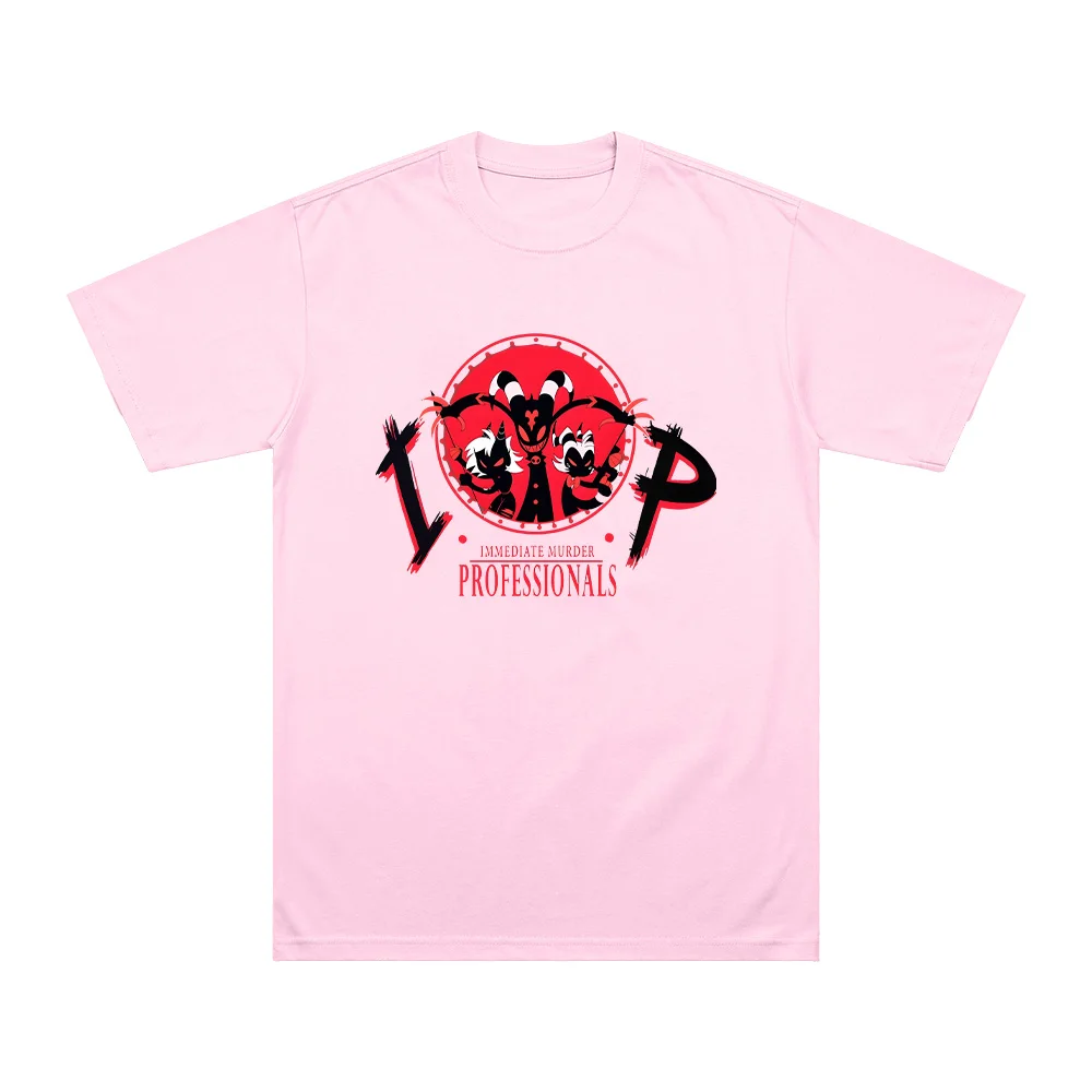 Immediate Murder Professionals Cartoon Print T Shirts Helluva Boss Mission Zero Anime New Tops Men Women Cotton Clothes Grunge