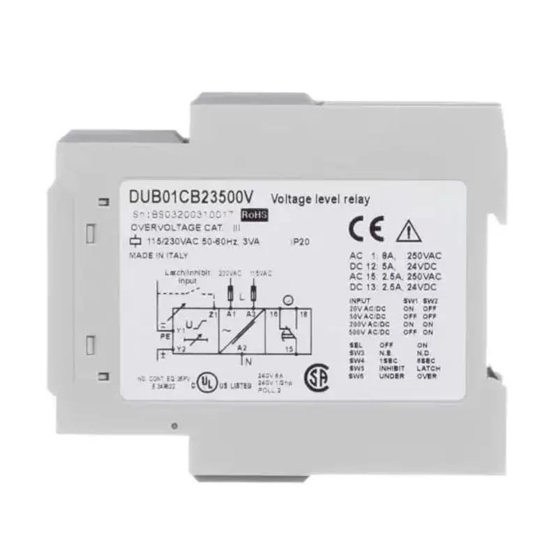 

relay DUB01CB23500V Overvoltage and undervoltage fault latch of single-phase AC/DC voltage protector electric relay