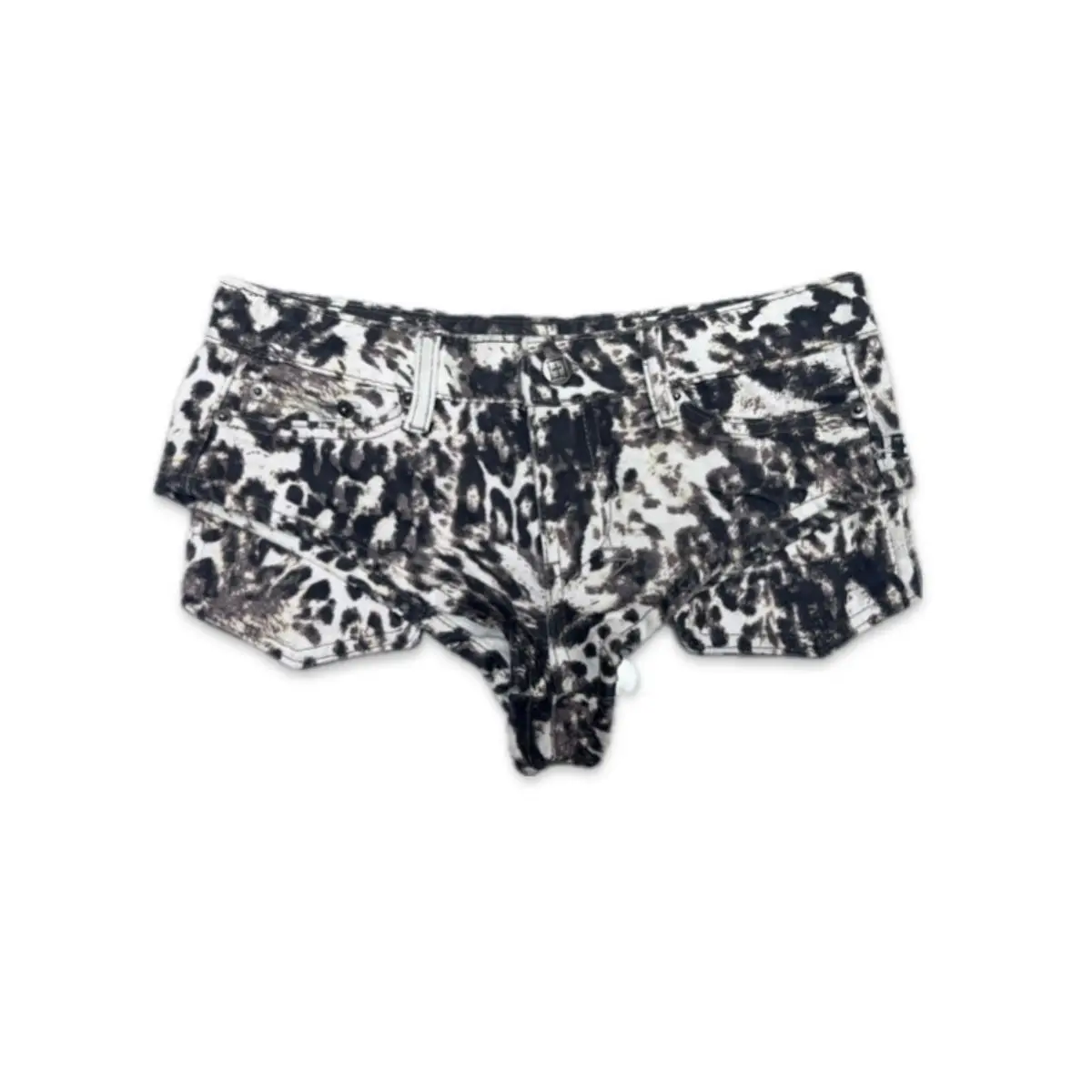 2026 Leopard Print Sexy Hottie Low Waist Hot Pants Pocket Denim Shorts