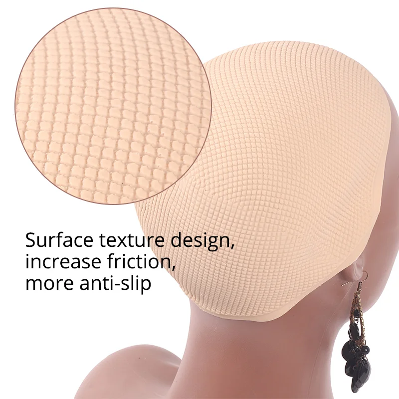 Plussign New Silicone Cap For Display Wigs On Mannequin Head Silicone Hair Caps With Anti-Slip Particles Wig Display Tools