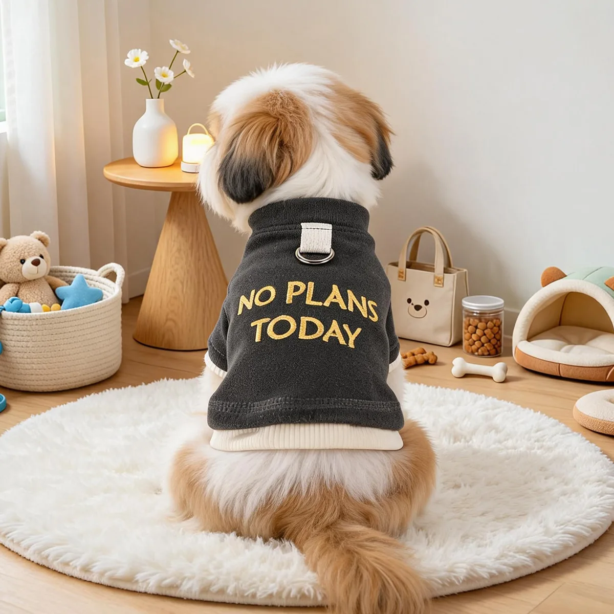 Pet Hoodie for Small Dogs Puppy Spring Autumn Two Legs Harness Outing Embroidered Letter Fake Two Piece Sweatshirt