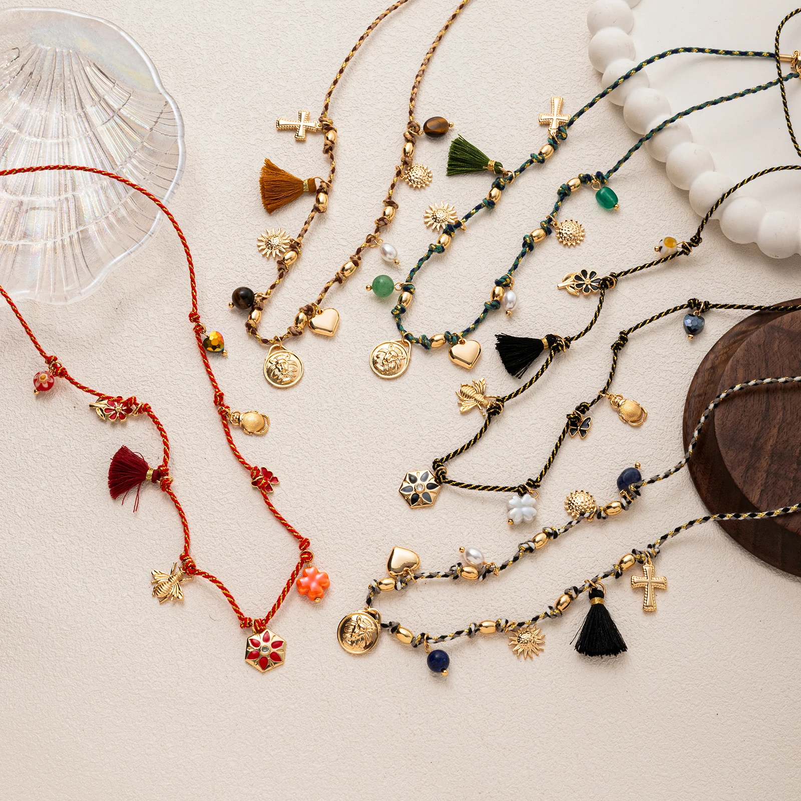 

multi pendant stainless steel finished product temperament versatile style pendant necklace stainless steel jewelry