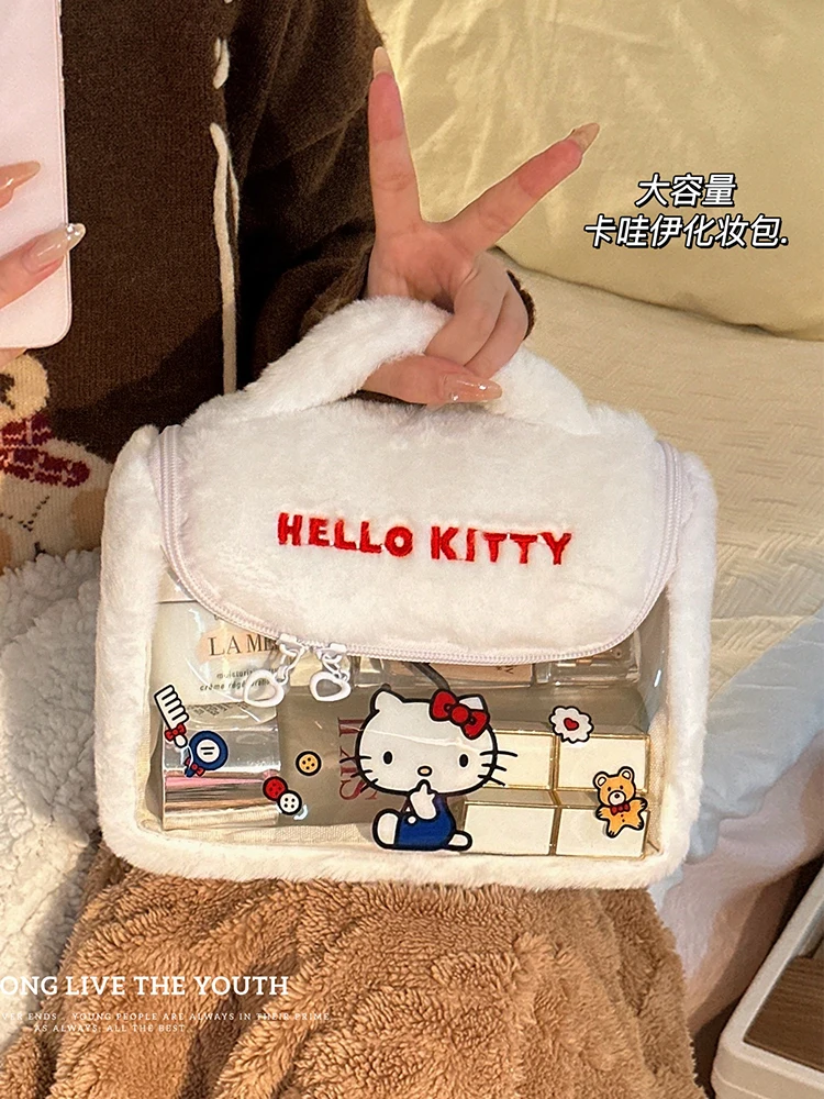 

2025 Hello Kitty косметичка большой емкости дорожный косметический органайзер милая портативная косметичка для женщин и девочек
