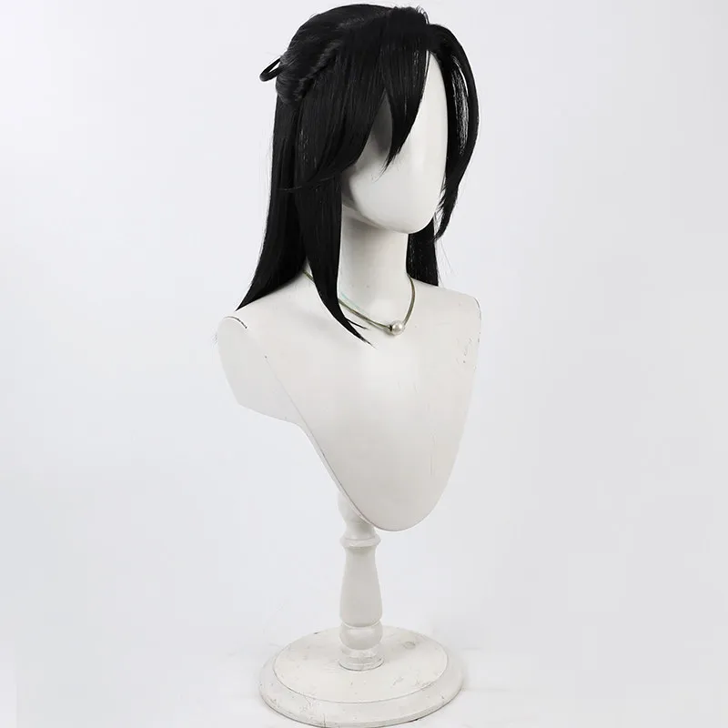 Sasanuki Cosplay Wig Touken Ranbu Black Green Short Synthetic Hair Heat Resistant Halloween Role Play Party Carnival + Wig Cap - view 3
