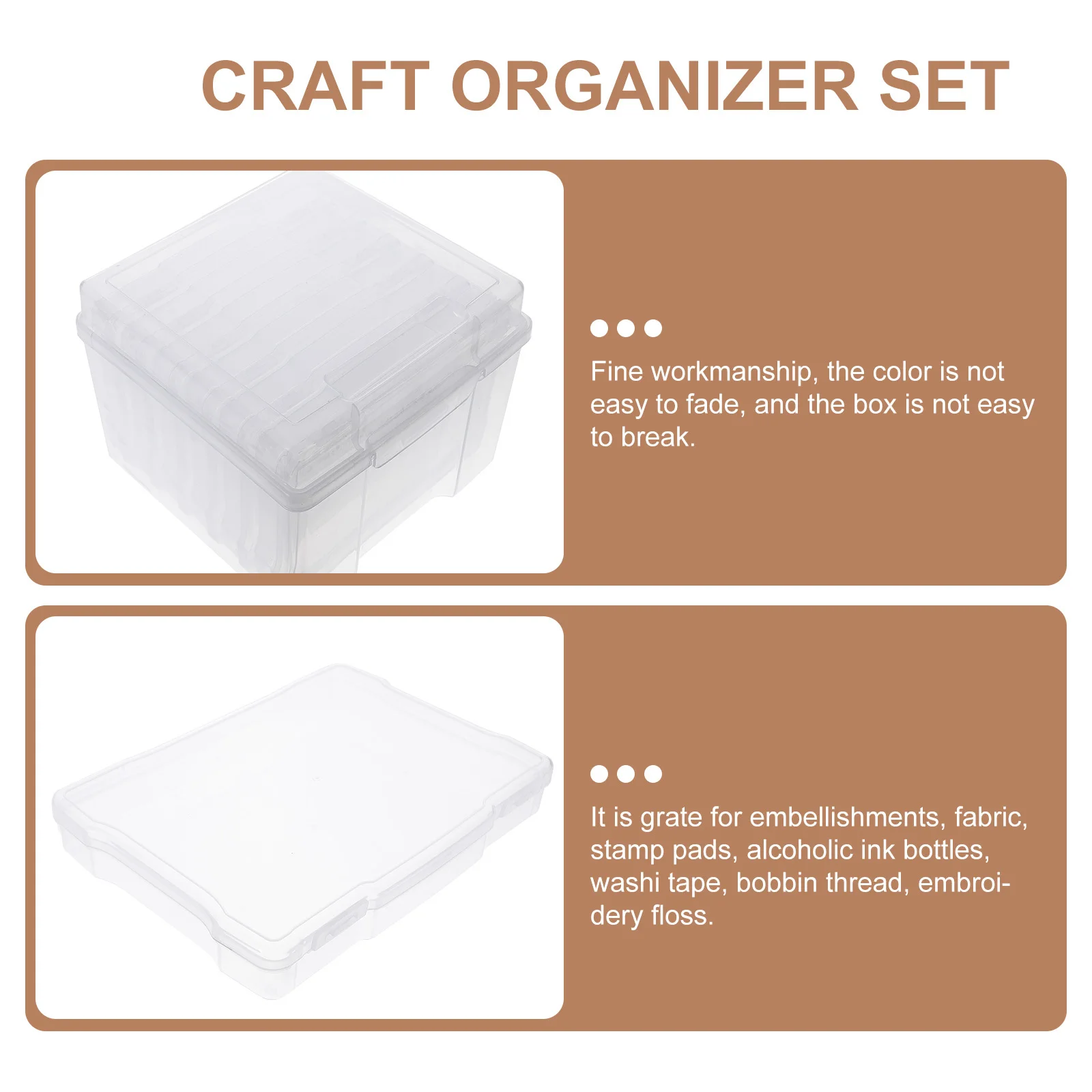 

1Set Secure Photo Case Box Cards Organizer Box Plastic Keeps Contents Safe Protects Family Photos Craft Organizer Set