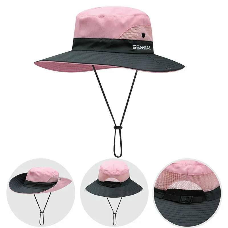 Sombrero de pescador para mujer, gorro de Sol para exteriores, cola de caballo expuesta, prevención del sol, escalada de montaña, pesca, viaje para padres e hijos