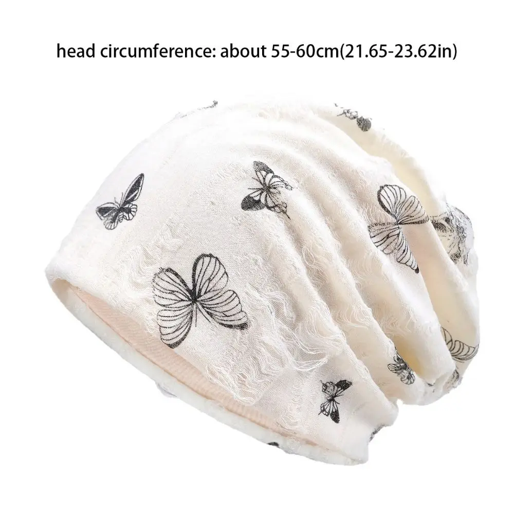 Harajuku ثقوب فراشة طباعة بيني الكورية نمط رقيقة قبعات الشعر الدافئة عالية الجودة البلوز قبعة الإناث #6