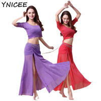 2PCS Belly Dance Korean Lesson Class Suit Women Top Long Skirt Practice Dancing Training Outfit Yoga Dancewear Group Uniform