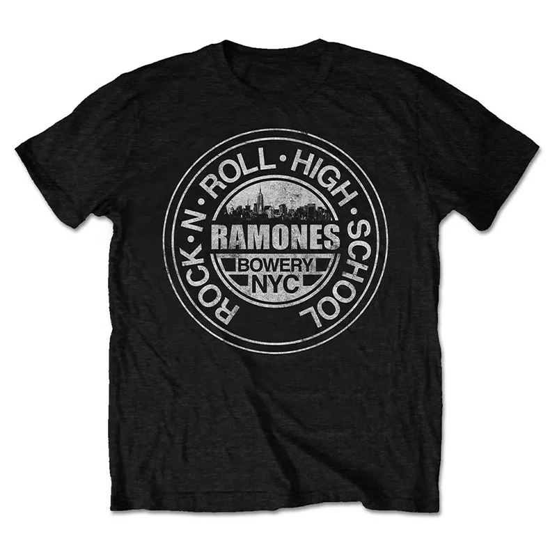 2024 Popular New Style Ramones American Legendary Punk Band Rock Music Pure Cotton Loose Short Sleeve T-shirt for Men and Women