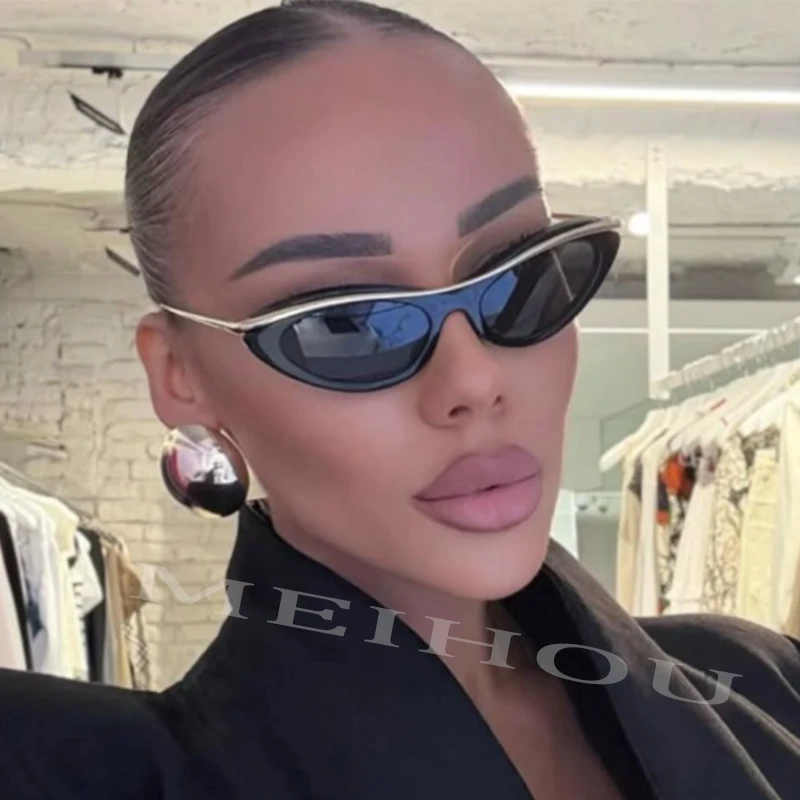 Gafas de Sol Elegantes de Ojo de Gato para Mujer, Marcas de Moda, Estilo Cat Eye Estrecho, Pequeñas, Chic, Modernas, Lentes de Sol para Mujer a la Moda