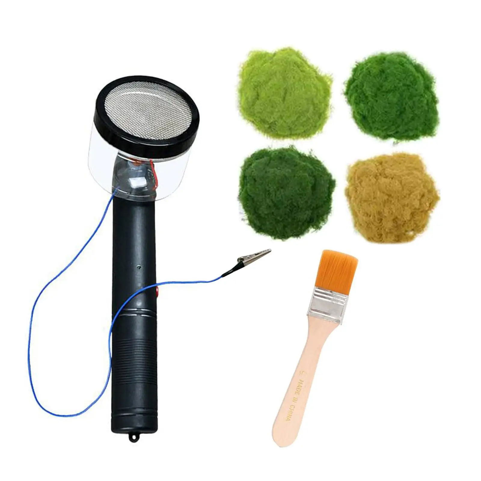 Electrostatic Flocking Machine with 4 Grass Bags and Brush for Architectural Model Miniature Scenery Building Layout