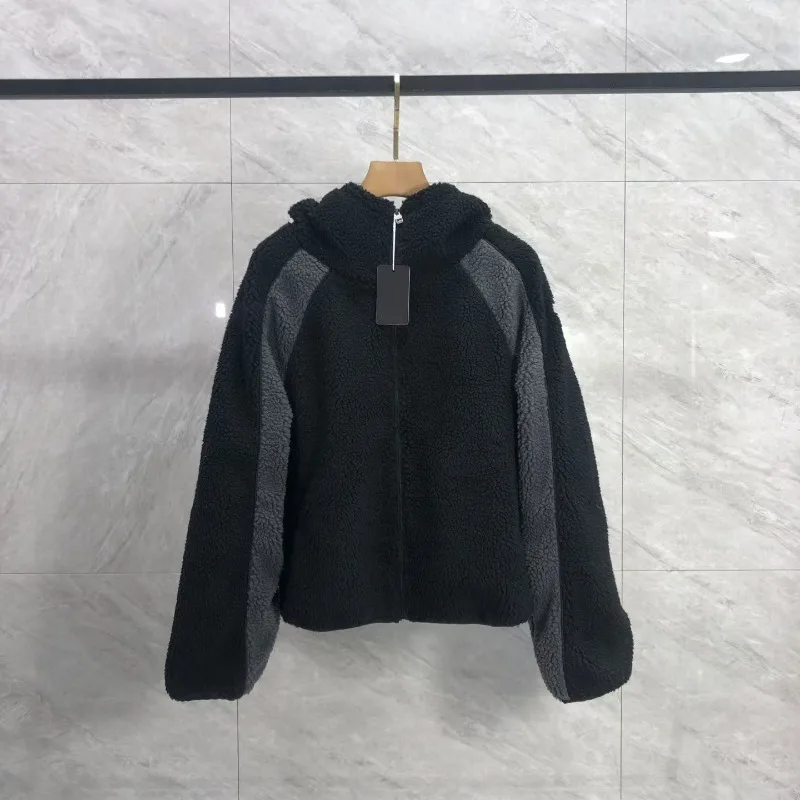 

Mertra Cozy Fleece Color Block Hoodie Winter Warm Zipper Sweatshirt Loose Fit Unisex Casual Outerwear