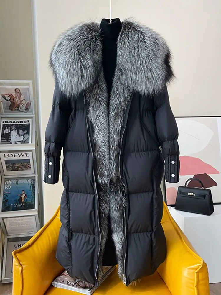 

Light Luxury Fur Goose Down Jacket Women's 2023 Winter New Fox Fur Down Jacket Mid-length Pie overcome Temperament Jacket