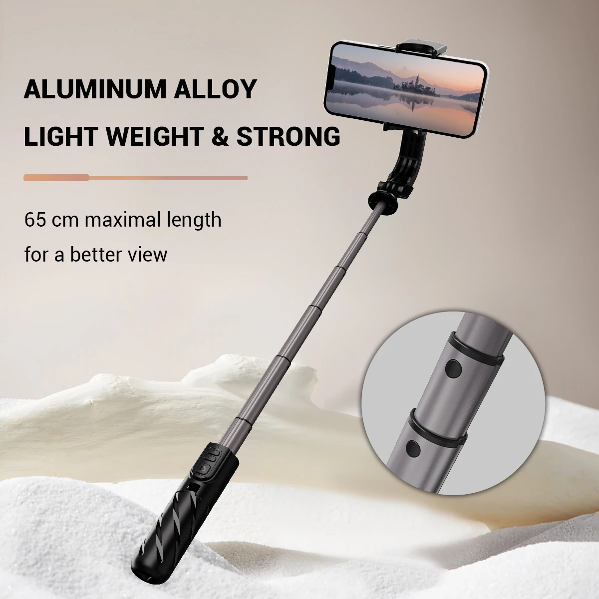 

New Gimbal Stabilizer Selfie Stick Wireless Foldable Tripod with Bluetooth Shutter Monopod for IOS Android