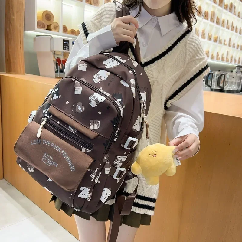 Korean Version Trend Backpack Students Cartoon Campus Fashion Backpack Large Capacity Card Love Backpack Portable Computer Bag