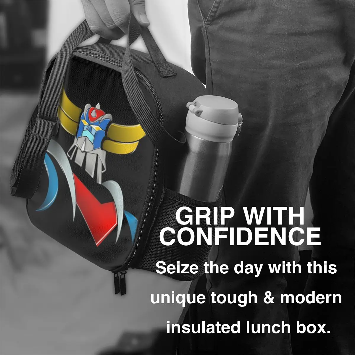 Custom Goldorak Ufo Robot Grendizer Insulated Lunch Tote Bag for Women Resuable Thermal Cooler Food Bento Box School